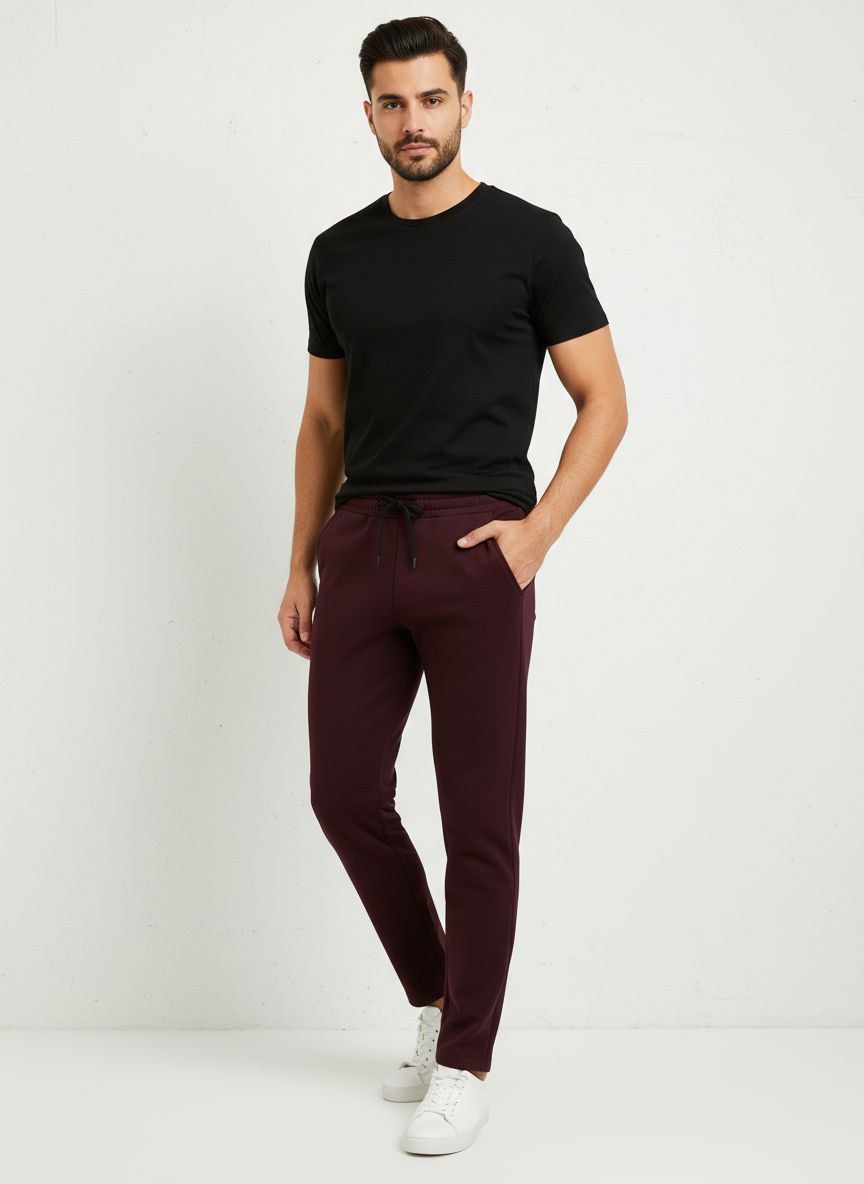 Wine Dark Red Everyday Trouser